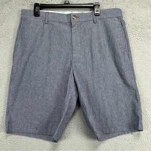 Old Navy Shorts 40 Blue Grey Chino Ultimate Slim Built-In Flex Flat Front Casual
